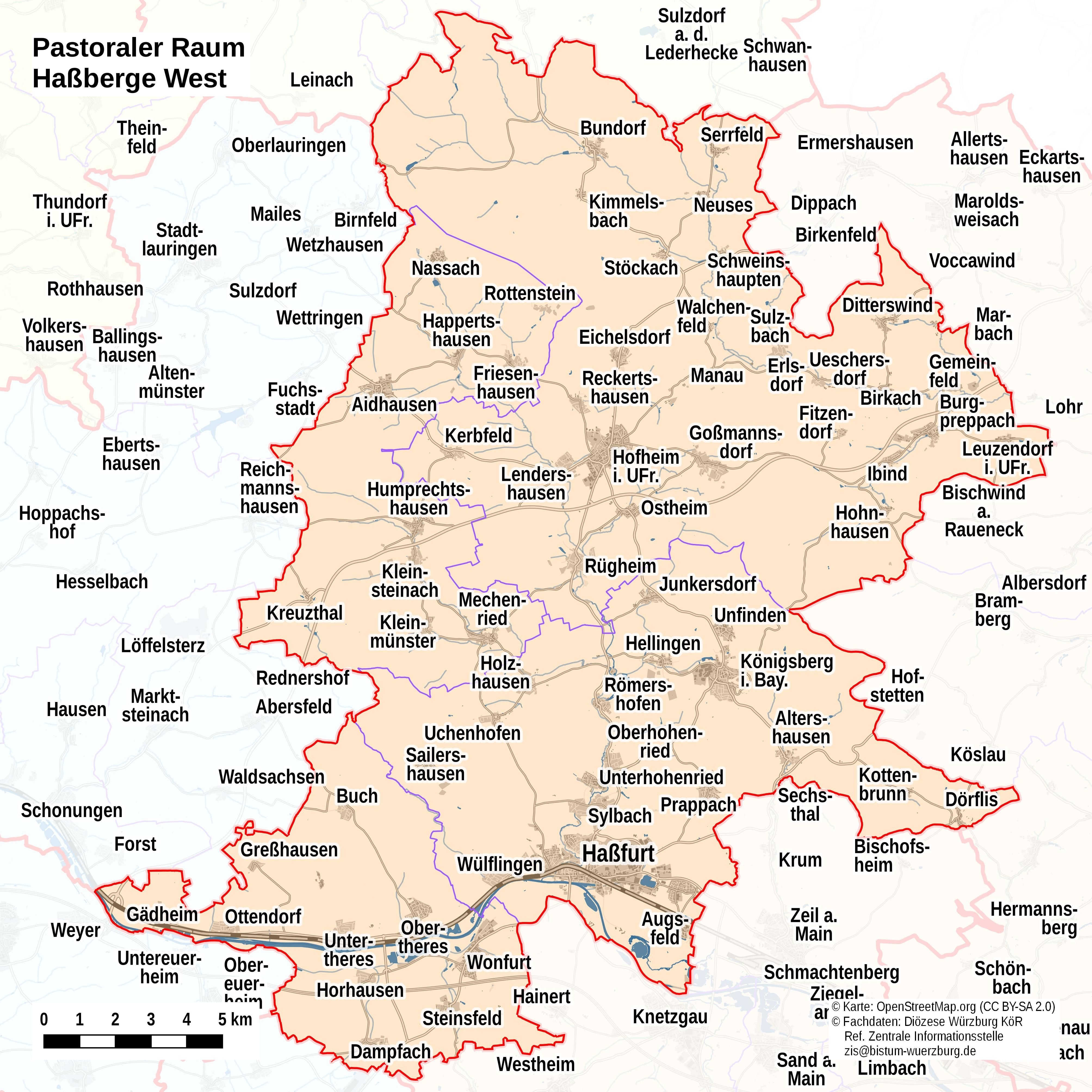 Karte Pastoraler Raum Haßberge West